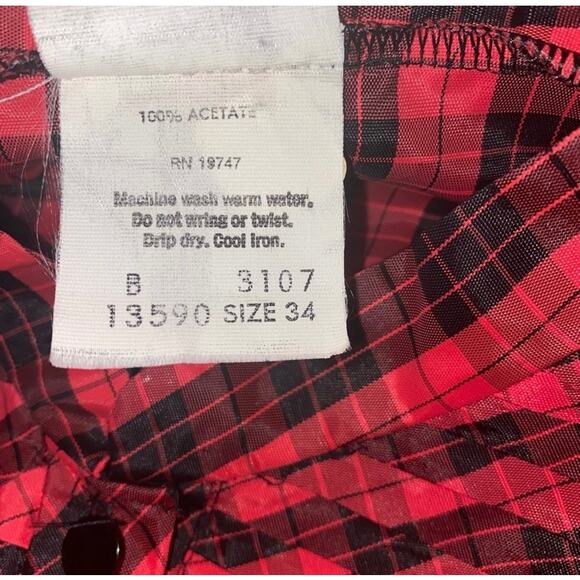 Vintage Private Line New York Check Pleated Front Button Up Blouse Size 34 Small - Picture 3 of 7